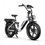 Onesport OT08 Pro 20'' Electric Bike 500W Dual Battery 48V 36AH Full Suspension Step-Thru Fat Tire E-Bike valge