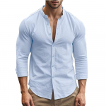 Meeste Henry s&auml;rgid Puuvill Linane Slim Fit Vabaaja Hawaii &Uuml;hev&auml;rviline P&otilde;histiil Kevad Suvi Hingav Meesteriided S