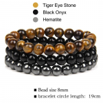 3 tk/komplekt Looduslikust kivist k&auml;ev&otilde;ru Roosa kvarts Obsidiaan Amet&uuml;st Tiigrisilm helmed Elastne k&auml;ev&otilde;ru naistele meestele Tervisekaitse