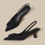 Br&auml;ndnaiste Slingback-kingad, 2024. aasta kevadmood, uued naiste k&otilde;rged kontsad, elegantsed keskmise kontsaga jalatsid sandaalidel 35 must