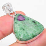Ruby in Fuchsite Ethnic Handmade 925 Sterling Silver Jewelry Pendant 1.73 z0D84