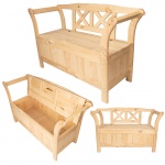 KADAX Aiam&ouml;&ouml;bel Puidust Pargipink Seljatoega Terrass Kapiga helepruun v&auml;rv