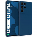 Silikoon&uuml;mbris - BOOLING - Samsung S21 Ultra jaoks - P&otilde;rutuskindel kaitse - &Uuml;li&otilde;huke - Tumesinine sinine