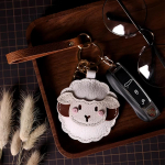 Cute Aries leather bag pendant, light luxury niche high-end decorative car keychain creative gift