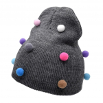 Laste v&auml;rvi soojas hoidev ja kootud villane m&uuml;ts Hairball Cap One Size