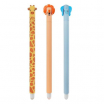 3 tk kustutatavad geelpliiatsid koomiks loomade rullpallpliiatsid 0,5 mm musta tindiga t&auml;idetavad pliiatsid t&uuml;drukutele poistele kontorikooli tarvikud