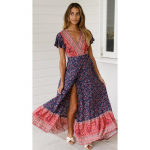 Suvine naistekleit Bohemian Classic Swing Long Dress Mere&auml;&auml;rsed p&uuml;hadelipsud kleidid L
