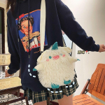 Uus Jaapani armas armas naljakas naistekott pl&uuml;&uuml;sis suured silmad v&auml;ike koletis &otilde;lakott kohev kott pehme t&uuml;druku k&auml;skjakk