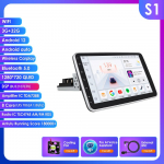 Auto multimeediam&auml;ngija Hizpo P&ouml;&ouml;ratav 1 DIN Android 13 autoraadio GPS-navigatsioonim&auml;ngija S1 8Core 3G 32G AI