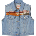Levis Vabaaja Kootud Tikitud DENIM Vest Naiste vestid 002A7-0000 S