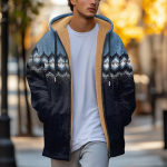 Men's thick zipper pocket jacket with pockets inserted into cotton jacket XXL