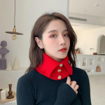 Kootud n&ouml;&ouml;biga v&otilde;ltskraega pullover sall naiste korea versioonile mitmek&uuml;lgne k&otilde;rge kaelusega kampsun kaunistus kaelakaitse, soe Black