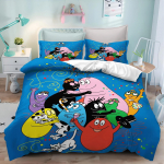 Barbapapa multikas tekikott Anime 3D-tr&uuml;kiga Armas laste magamistoakomplekt Pol&uuml;ester T&auml;iskasvanu kingitus 2/3 tk Voodipesu AU Single(140x210cm)