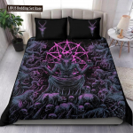 Kolju Skeleton Saatanlik Kitsekolju Tekikoti Komplekt Trofee Deemonit&otilde;ug Voodipesu Komplektid &Ouml;ine Sinine Roosa Saatanlik Baphomet Tekikate EU single(135x200cm)