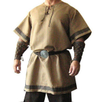 Viikingi keskaegne P&otilde;hjamaade piraadi punane v&auml;rv Renessansi moodne jakk Cosplay riided S khaki