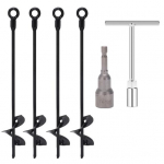 4 tk Spiraalsed Maakinnitused Tugevad H&uuml;ppemati Kinnitused Roostevabad Stabiilne Kinnitus Telgikepid 14 mm Padrunv&otilde;tmega Kiikudele Varjualustele Sets