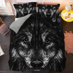 Fashion Wolf mustriga voodipesukomplektid loomade tekikott Queen King Size tekikate padjap&uuml;&uuml;r 2/3 tk pol&uuml;estrist lohukott EU single(135x200cm)