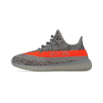 adidas Yeezy Boost 350 V2 Lastele Beluga Reflective Laste tossud Hall Steeple-Gray P&auml;ikesekollane-Punane GW1230 35&frac12;