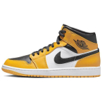 Air Jordan 1 Mid Reverse Yellow Toe Meeste Tennised Taxi Valge Must 554724-701 45.5