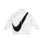 Nike Spordir&otilde;ivad Swoosh Suure Logoga Sherpa P&ouml;&ouml;ratav Jakk Naiste Jakk Valge CZ4064-100 S