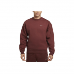 Nike Solo Swoosh &Uuml;mmarguse kaelusega Mugav Vabaaja Fliisist Pikkade varrukatega Huppar Meeste huppar Pruun Valge DX1361-231 L