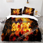 Kodutekstiil 3D AC&DC Rockb&auml;ndi tekikoti komplekt 3D-tr&uuml;kiga tekkikate voodipesu poistele t&uuml;drukutele voodipesukomplektid magamistoa dekoor AU King 245x210cm