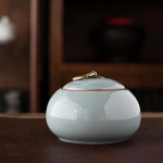 Keraamiline Little Tea Caddy Hiina igat liiki tee s&auml;ilituskarp Toorkeraamika kanister Puer tee jaoks kaasaegses stiilis trumpet10.5x7.5cm