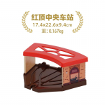 uus Puidust R&ouml;&ouml;bastee Raudtee Tarvikud Sild Rongijaam Tunnel t&otilde;ke parkimismaja Hariduslikud M&auml;nguasjad Lastele punane