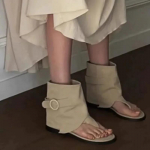 Uued 2025 Suvised Naiste Sandaalid Saapad Moodsad Avatud Varbaga Kingad Lamba Nahast Retro K&otilde;rged T&auml;nava Kingad Zapatos De Mujer 35 khaki