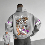Anime meeste pullover sviiter kapuutsiga One Piece Luffy Gear 5 graafilise tr&uuml;kiga t&auml;navamood cosplay vabaaja jakk kevad s&uuml;gis topid M