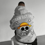 Anime Huppar Mehed Naised One Piece &Otilde;lgk&uuml;bar Crew Suur Vabaaja Pullover Dressipluus Streetwear Cosplay Kevad S&uuml;gis Mood M gray