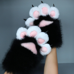 Kawaii multikas Cosplay kost&uuml;&uuml;m kindad Karvased Fursuit pl&uuml;&uuml;s Kassi k&auml;pa kindad Krigisevad Kig Soojad Cosplay rekvisiidid Kingitused