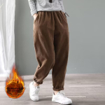 Naiste s&uuml;gis- ja talve uus lahtine &uuml;lem&otilde;&otilde;tmeline k&uuml;lmakindel ja paksu sametiga mitmek&uuml;lgne vabaaja riietus, Harem soojad p&uuml;ksid M