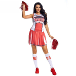 T&auml;iskasvanud Naiste Cheerleading Cheerleaderid Jalgpall Beebi &Uuml;laosa Seelik Komplektid Daamide Tants Halloween Cosplay Kost&uuml;&uuml;mid Esitus Rollim&auml;ngu R&otilde;ivastus S sinine