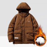 Talvine meeste uus kapuutsiga polsterdatud jakk Fashion Trend Flanell Baggy taskud Veekindel polsterdatud jope M