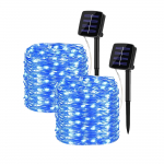 Clearhill Kaks P&auml;ikesepatareiga Haldjalampi, Kokku 20M65.6FT 200 LED P&auml;ikesepatareiga Jadaslamp, Vasktraadist Jadaslamp 8 Režiimiga, Veekindel P&auml;ikesepatareiga Aialamp jaoks