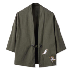 Tikandid Haori Kimono Harajuku Jaapani stiilis pluss-suuruses meeste samurai kost&uuml;&uuml;m Yukata Aasia r&otilde;ivaste kardigan naiste jope XXXXL roheline