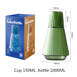 Vintage lilleline &ouml;&ouml;kapikannude komplekt kannu ja tassiga Klassikaline suuveepudel veekeetja &ouml;&ouml;kapile 1000-1500ml sinine