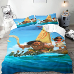 Moana tekikate komplekt Tekk Voodipesu 3D Laste voodipesu komplekt 3-osaline 1 tekikate Kuninga suurus 90X200CM