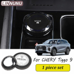 LINNUNU Car central control knob cover transparent glass decorative sticker For chery tiggo 9 2025 Chirey Interior accessories 1 Piece
