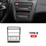 For Seat Ibiza 6l 2003 2004 2005 2006 2007 2008 Soft Carbon Fiber Car styling Central Panel Heating CD AC Control Frame Trim TYPE B LHD