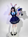 Zootopia Judy K&uuml;&uuml;lik Cosplay Kost&uuml;&uuml;m T&auml;iskomplekt XXL sinine