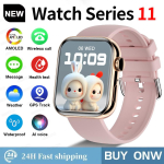 UUS IOS Watch Series 11 nutikella jaoks GPS-trajektooriga S&uuml;damer&uuml;tm Kell HD Bluetooth-k&otilde;ne Spordi Veekindel Kell Globaalne Versioon Brand original roosa