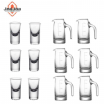 Jimei Jiduo Baijiu dekanter ja pitsikukomplekt 6x 100ml Decanters + 6x 10ml Bullet Shot Glasses