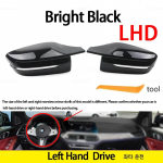RHD Carbon fiber pattern mirror cover Black mirror cover For BMW 3 4 5 7 8 Series G20 G21 G30 G38 G22 G23 G11 G12 G15 G16 LHD LHD-Black