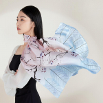 100% siidist pikk sall naistele prindiga luksuslik pear&auml;tt looduslikust siidist sallid lilleline kaelasall Hangzhou puhas ehtne siid Foulard Femme 170x53cm