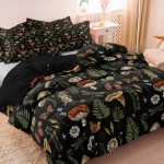 Kolmeosaline komplekt (1 tekikott 2 padjap&uuml;&uuml;ri (t&auml;idiseta)) Lilleline seenemustriga voodipesukomplekt saadaval erinevates suurustes 150*200cm 3pcs gray