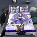 Genshin Impact Voodipesukomplekt M&auml;nguprindiga Tekikott Tepp Pehme Tekikoti Komplektid Kodutekstiil Queen King Suurus T&uuml;druk Lapsed Toa Dekoratsioon EU single(135x200cm)