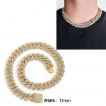 J&auml;&auml;kattega 10-20 mm Meeste Miami Kuuba L&uuml;lidega Kaelakee Hip Hop CZ Kuupmeetrilise Tsirkooniumiga Bling K&uuml;&uuml;nisega Kuuba Kett 20inch(Necklace)