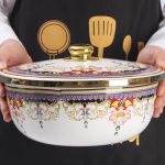 Ningzhao 26cm emailitud taignak&auml;&auml;rituskauss lillelise kaanega